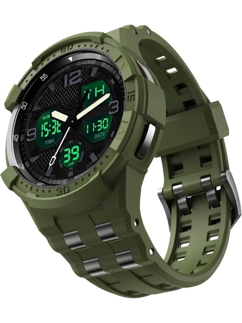 Men's Green Analog Quartz Compatible Samsung Galaxy Classic LED Digital Watch